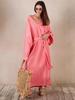 Satin V-Neck Casual Robe Dress - 2025 European & American Autumn Collection