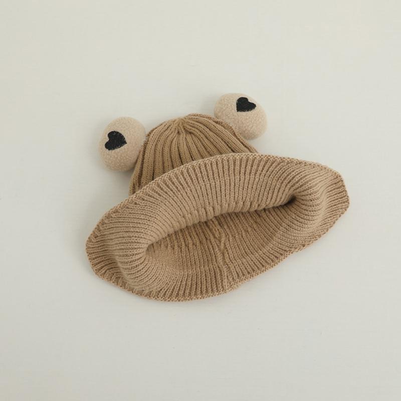 Autumn Warm Baby Knit Hat Cartoon Bear Ear Protections Benaie Cap Soft Knitted Hat Gift for Toddlers Boys and Girls
