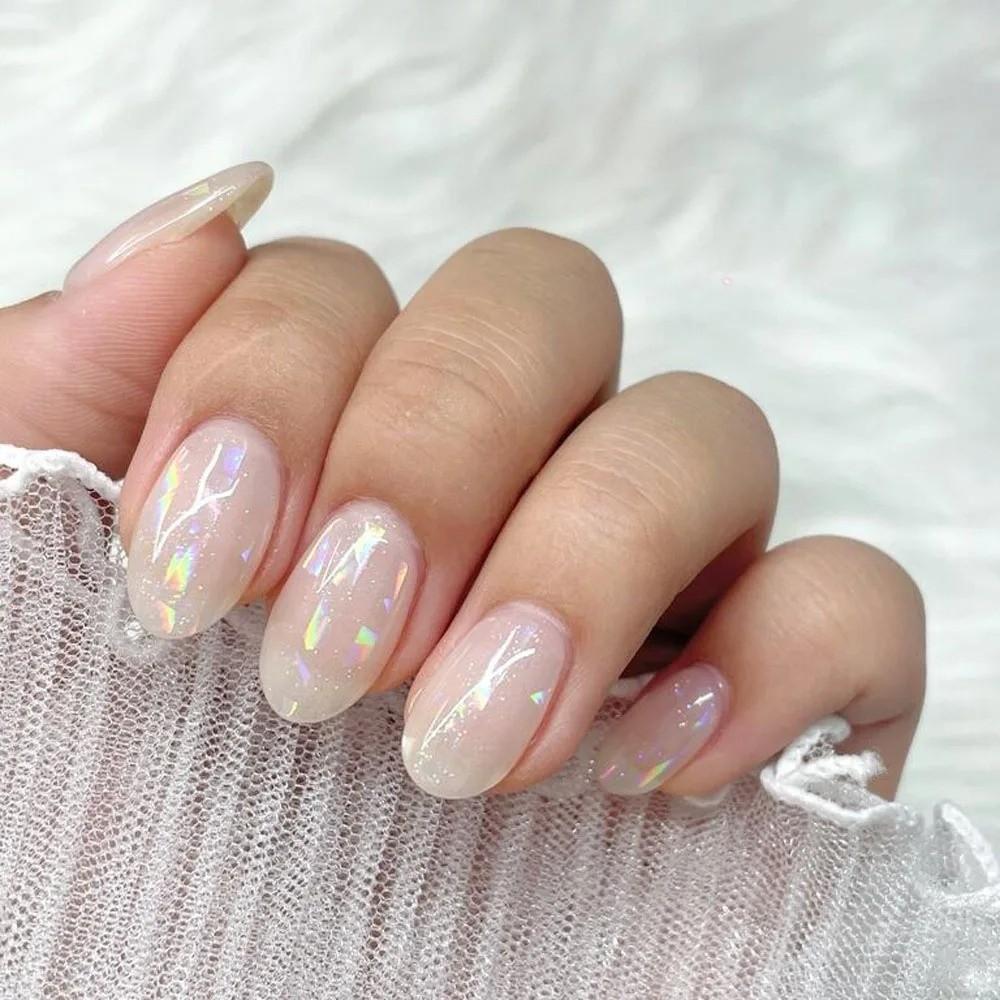 Laser Nail Foil Decals Iridescent Nail Art Stickers Professional Manicure Decals  Nail Decoration
