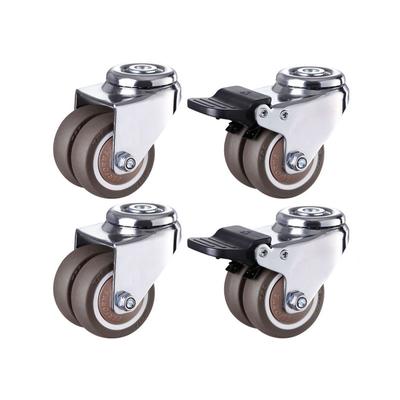 Ruedas giratorias resistentes de 2" con orificios de 8,2 mm, ruedas de repuesto con bloqueo para maquinaria industrial y muebles, juego de 4