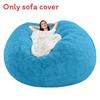 Color Large Solid Soft Plush Portable Living Room Lazy Sofa Cover Bean Bag Cover