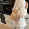 Women's bag new shoulder crossbody small square bag pleated bag high-end bucket bag versatile