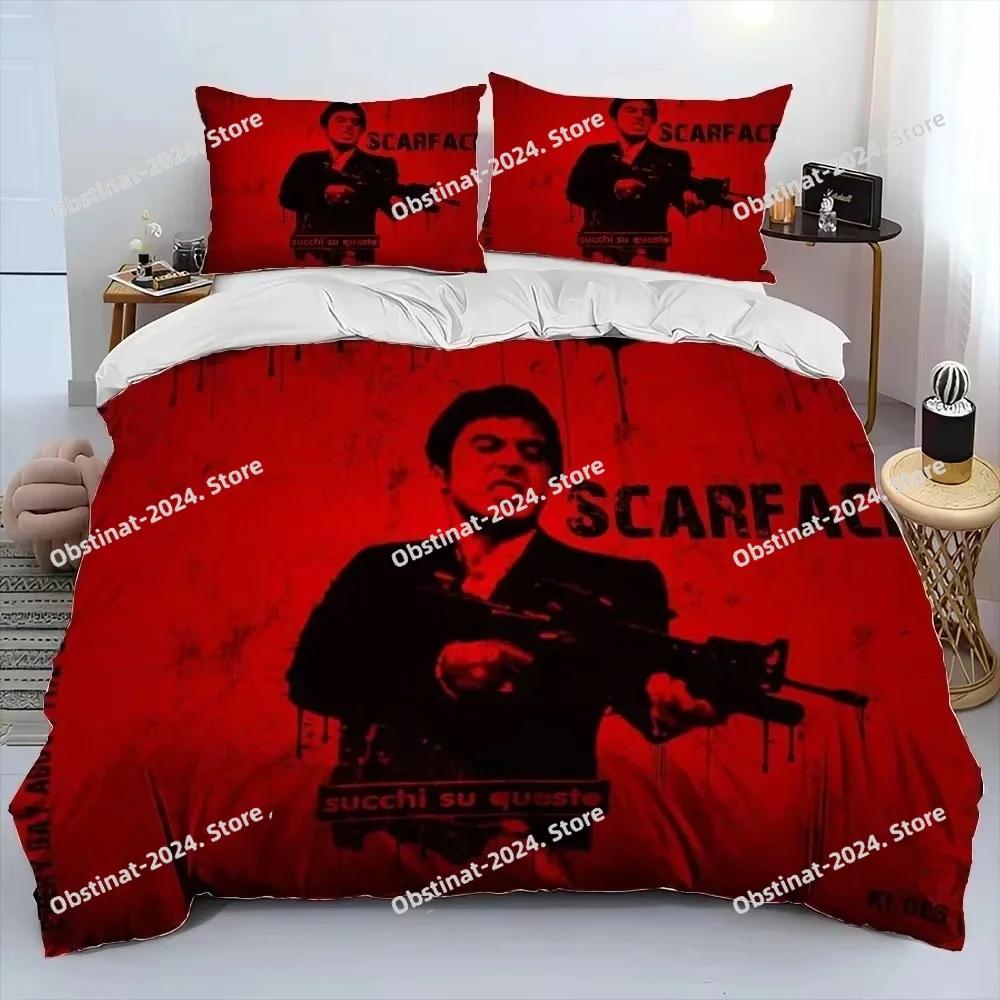 3D Movie Scarface Tony Bedding Set Duvet Cover Full Queen King Size Pillowcase Bed Print Bed Set Aldult Kid Bedroom Single Twin