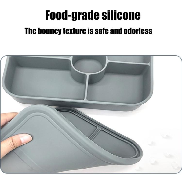 5 Zone Silicone Meal Preps Box With Dedicated Condiment Holders Freezers To Microwave Convenience For Daily Use