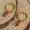 2023 Trendy 18K Titanium Steel Zircon Colorful Ear Hoops - European & American Design Women's Earrings