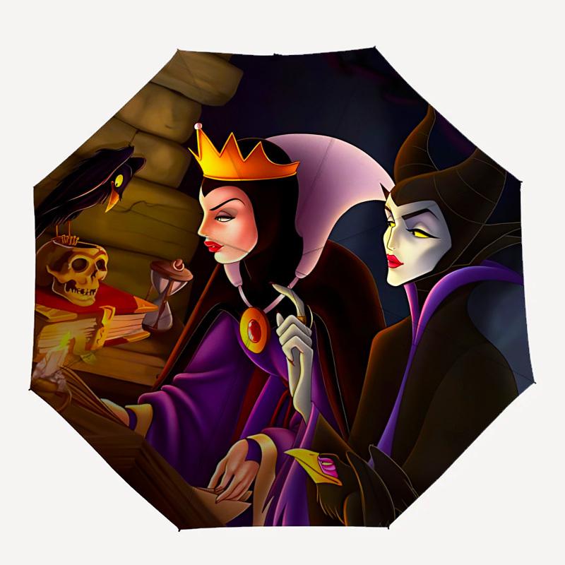Maleficent"Coven Themed Automatic Opening and Closing Umbrella, Brightly Colored 8-rib Portable Umbrella, Suitable for Men and Women, A Perf