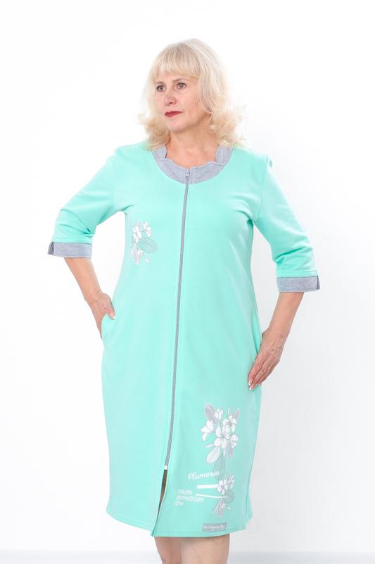 Women’s Zip-Up Fleece Robe – Soft Fabric & Stylish Print, Demi-season, 8004-023-33 HC