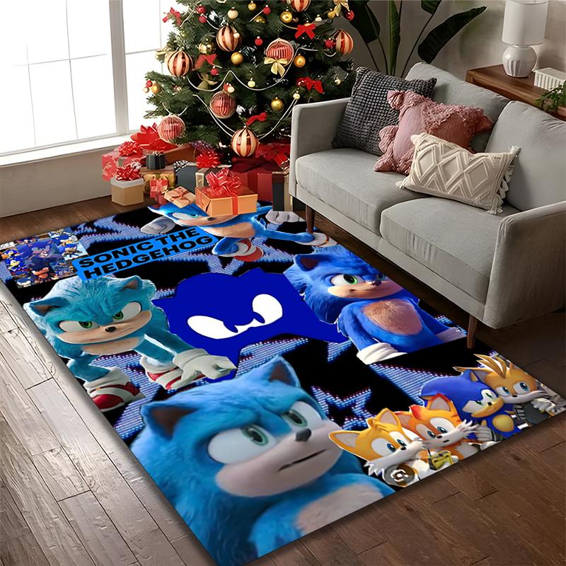 1pc SONIC Rug, Digital Printed Home Chair Sofa Mat, Durable Office Area Carpet, Beautiful Festival Decorations