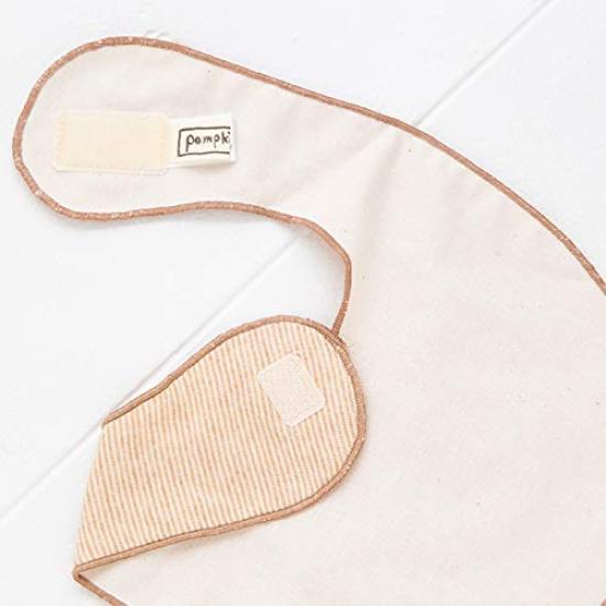 pompkins BABY Organic Cotton Mini Made in Japan Y-1329 100% [Whale Series] Bib, (Brown)
