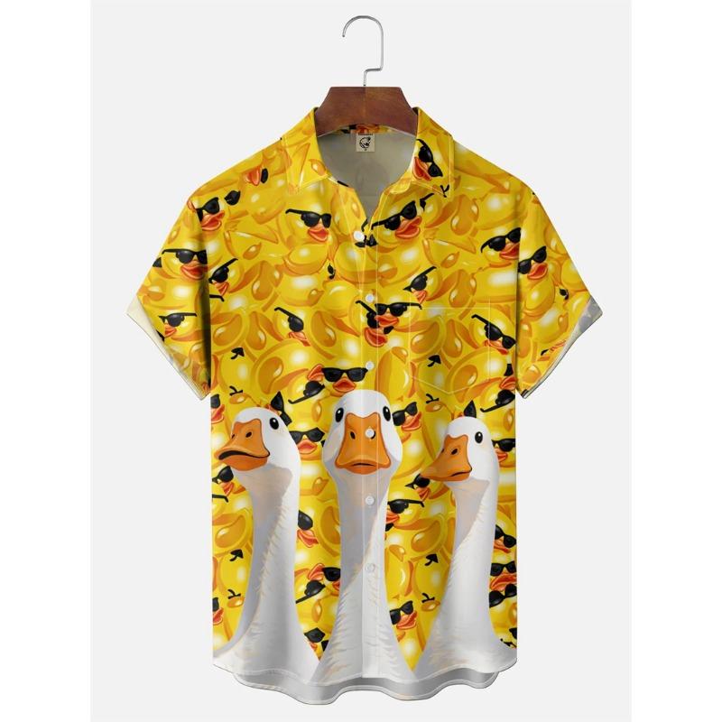 2026 Funny cartoon animal 3D Print Shirts For Men women Hawaiian shirt Casual Blouse Summer Holiday Short Sleeved button Shirt