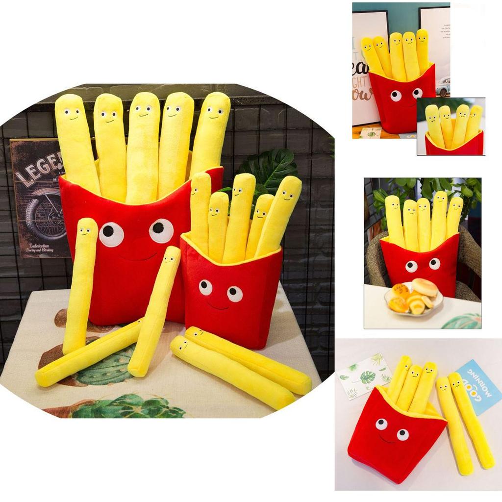 Charming Cartoon Plush Cute French Fries And Pizza Pillow For Cozy Snuggles