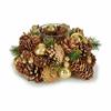 Christmas Candle Holder Brown Transparent Golden Glass Plastic 19 X 9 X 19 Cm (4 Units)