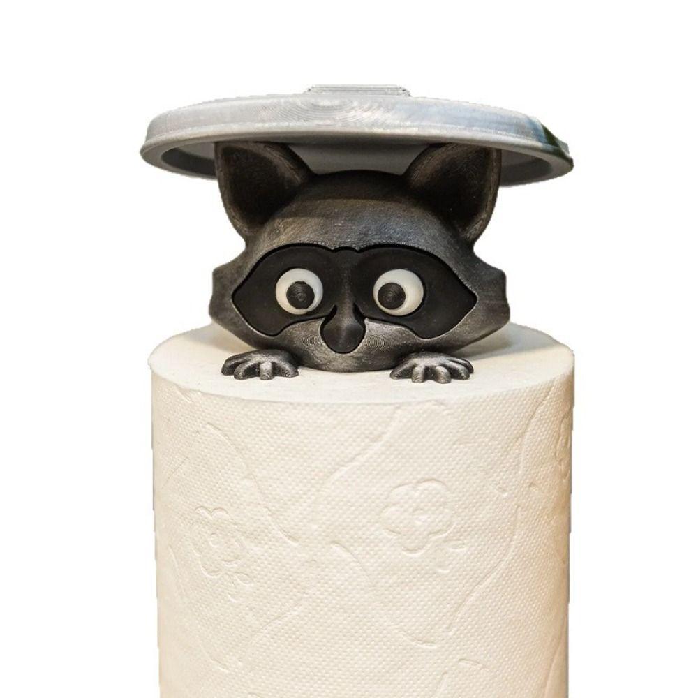 No Drilling Required Raccoon Toilet Paper Holder Wall Mounted Tissue Roll Dispenser  Toilet