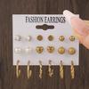Hot-selling European and American popular jewelry geometric earrings set popular earrings women's ring earrings