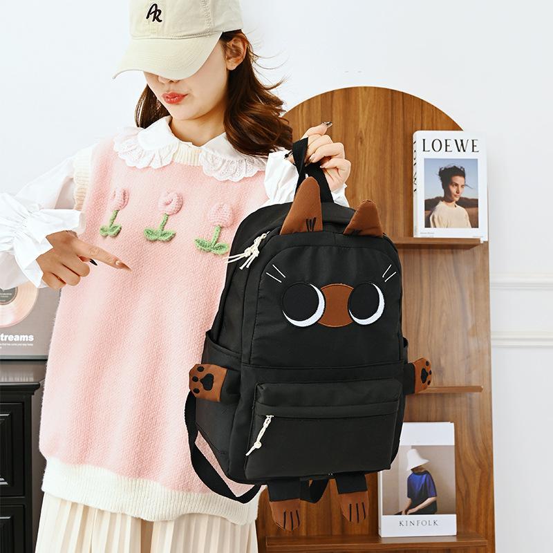 Schoolbag Japanese Cartoon Siamese Cat Campus Backpack Junior High School Student High School Student Schoolbag Large Capacity Cute Girl Backpack