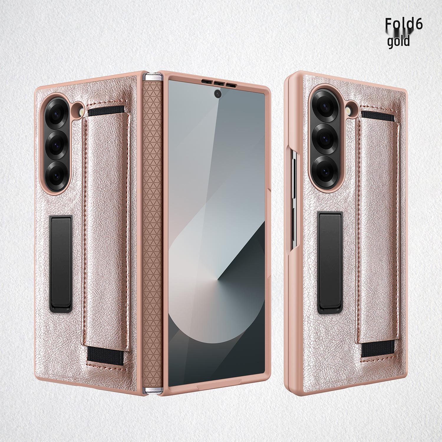 Samsung Fold6/Fold5 Protective Case with Wrist Strap and Hinge Film Galaxy Z Fold5 золотой