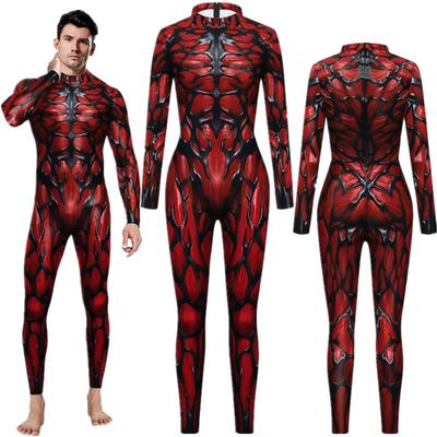 Superheld Carnage Massacre Cletus Kasady Sexy Schlank Overall Catsuit Cosplay Kostüme Zentai Mann Bodysuit Kostüm Halloween