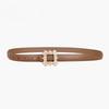 New Women's Belt Inlaid with Crystal Diamond Square Buckle Decorative Strap Versatile Women's Genuine Leather Smooth Buckle Belt