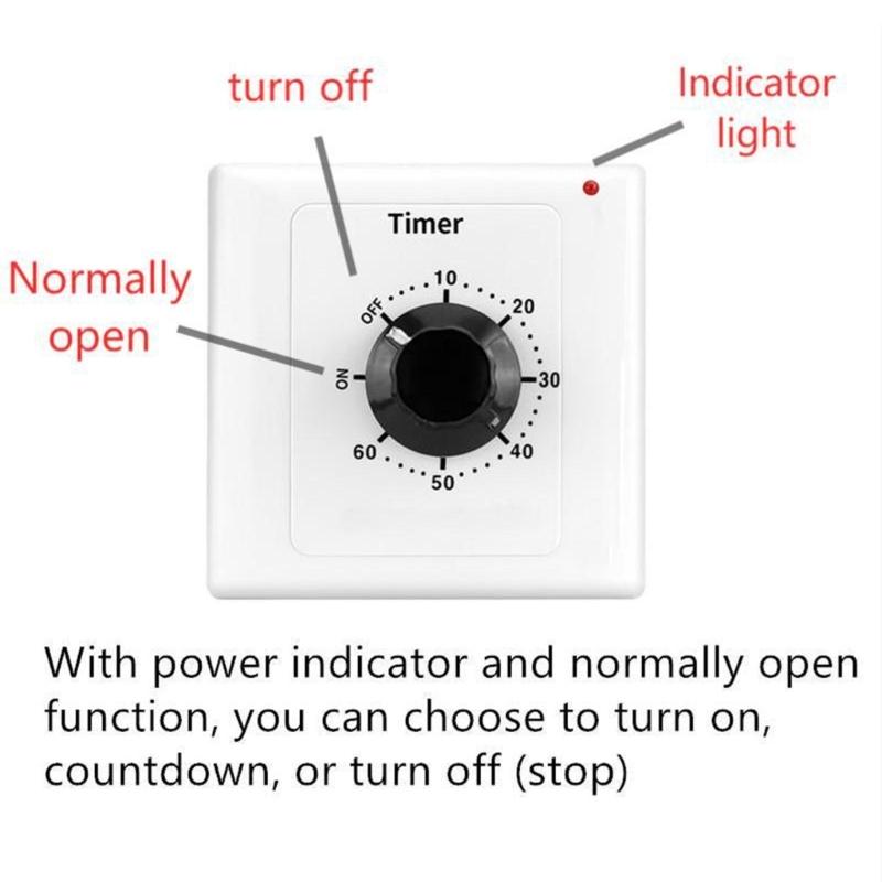 15A Mechanische Countdown-Timer-Schalter 86 Panel Digitale Zeit-Countdown-Steuerung für Lüfter, Warmwasserbereiter, Pumpe