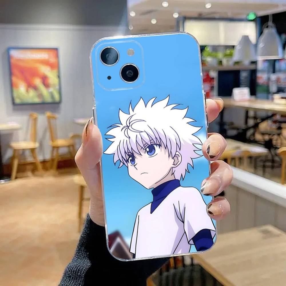 Killua Zoldyck H-Hunter Phone Case For iPhone 16,15,14,13,12,11 Pro,Max,Plus,X,XS,XR,SE,Mini Transparent Silicone Soft