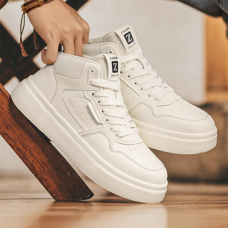 Autumn High-Top Retro Hong Kong Style Light Fashion Sports Breathable Heightening High-End Board Shoes