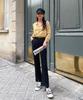 Ppaeppae Domestic Hidden Elastic Front Slit Slacks