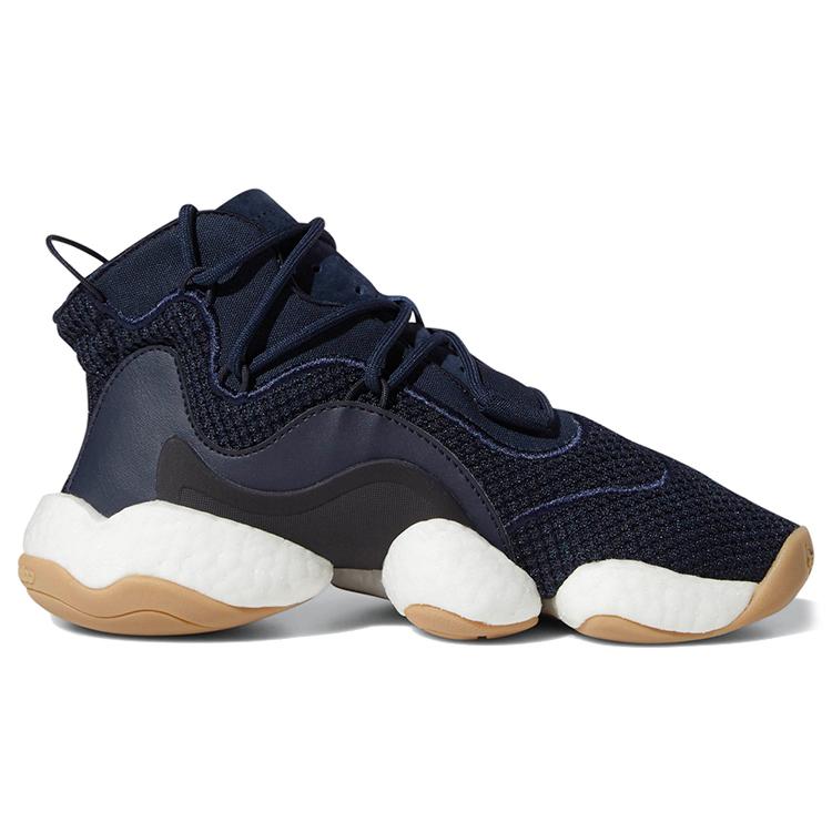 Adidas Originals Crazy BYW J Cushioning Mid top Basketball Shoes Navy Blue White Teenagers F34358