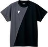 VICTAS Table Tennis Practice Shirt, V-TS230, Unisex, Gray/Black (1110), Size L, 532101