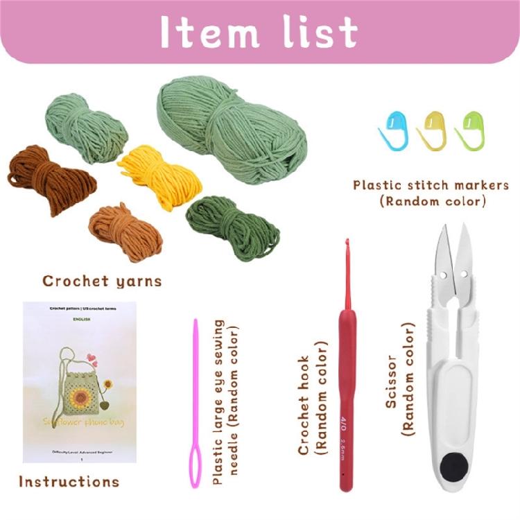 Set da Crochet Girasoli Borsa Kit Completi per Principianti Bambini