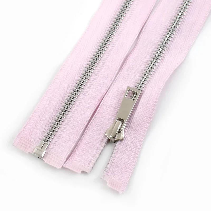 Meetee 5# Metal Zipper 40/50/60/70/80cm Single Slider Open-end Zippers Clothes Closures Zips Repair Kit DIY Sewing Accessories