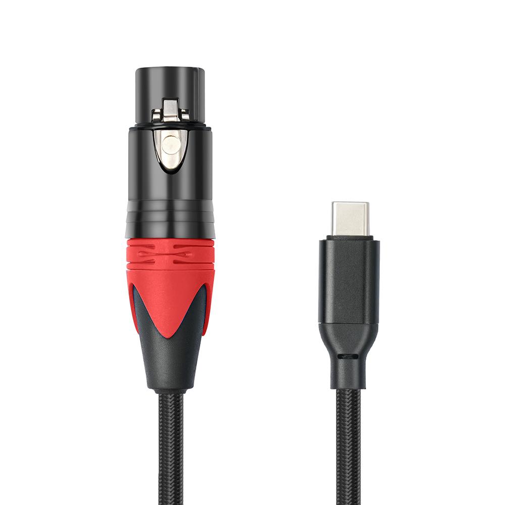 1/2/3M Type C Male To XLR Female Mic Studio Audio Cord USB C To XLR Microphone Audio Cable for Samsung Huawei USB Type C Devices