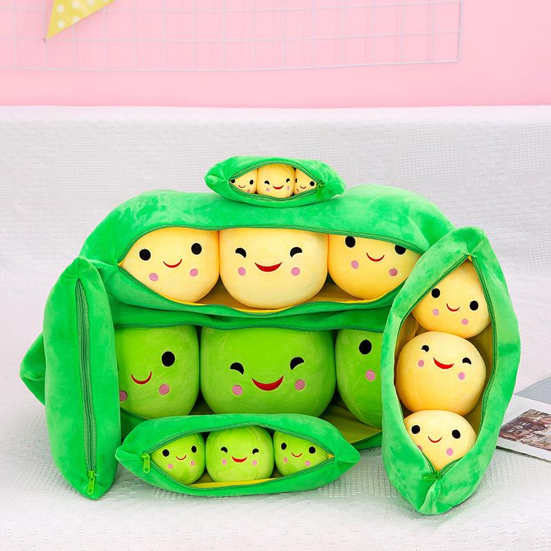 Pea Pod Plush Toy Doll - Cute Bean Couple Sleeping Pillow Valentine's Day Gift