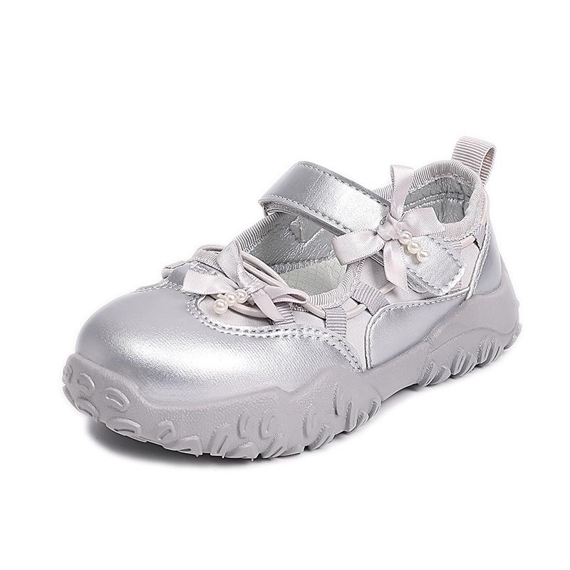 Kids Sports Sandals Korean Style Girls Princess Shoes Ribbon Bow Sweet 2025 New Children Sneakers Non-slip Soft Sole Ins Trendy