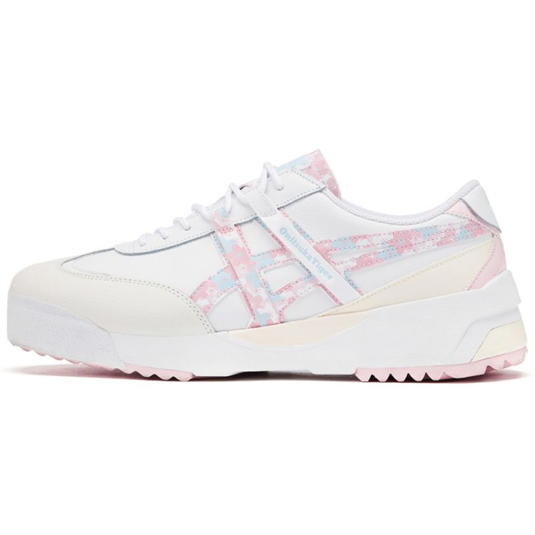 ONITSUKA TIGER Delegation Leather Comfortable Daily Shock Absorbing Durable Low Top Casual Shoes Unisex Casual Shoes White Cherry-Blossom 1183B953-100