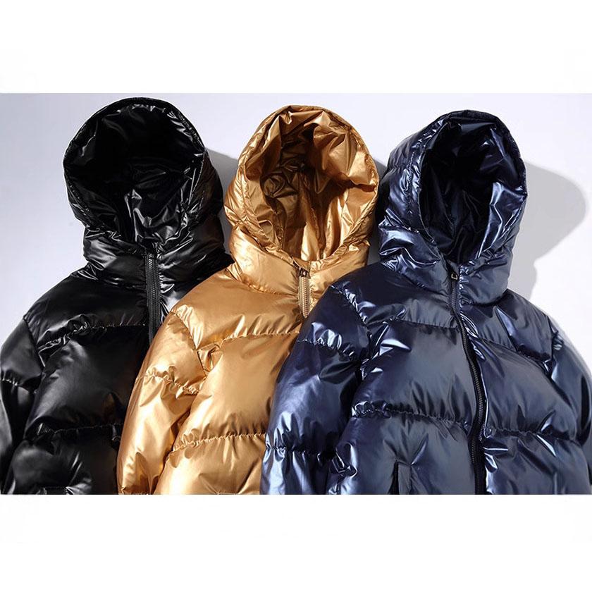 Veste en coton pour homme, vêtement ample et décontracté, épais et à capuche, en coton brillant