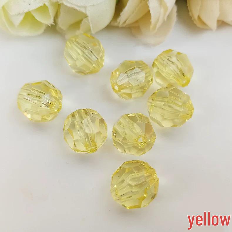 Transparente Acrylperlen 12MM für DIY-Vorhangschmuck - Farbiges Eckperlenmaterial aus Kunstkristall
