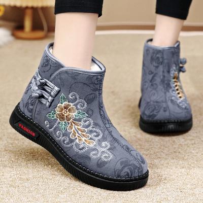 Nowe bawełniane buty, haftowane damskie kozaki, kozaki za kolano, buty odporne na zimno i ciepłe, buty damskie, buty bawełniane
