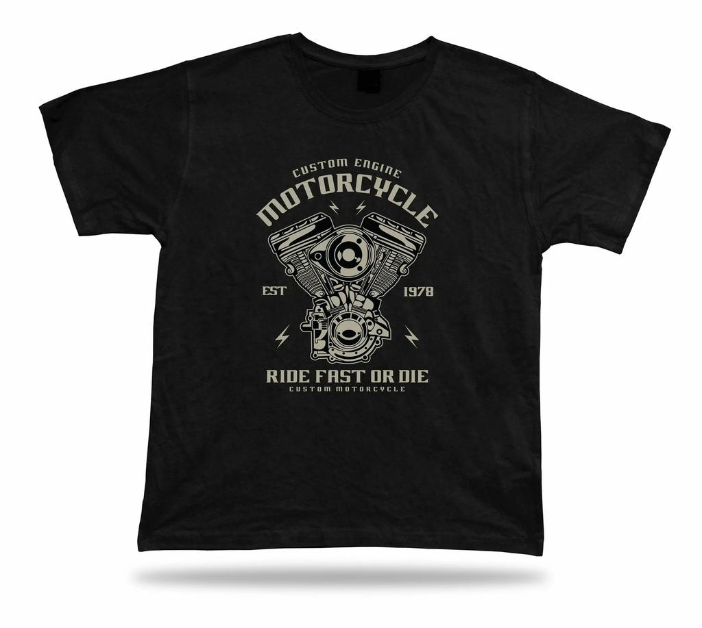Motorcyle ride fast or die stylish cool modern t shirt design tee present