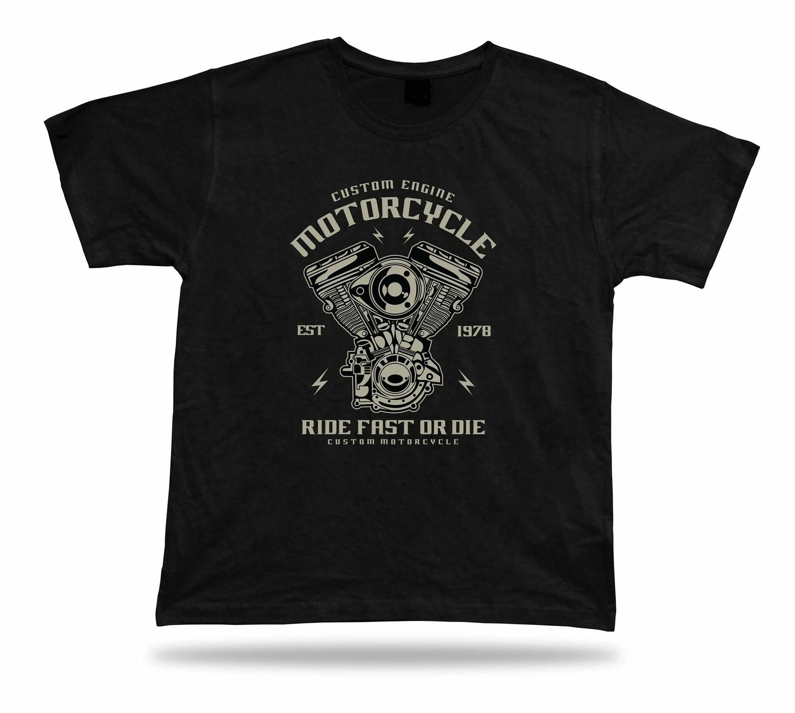 Motorcyle ride fast or die stylish cool modern t shirt design tee present L