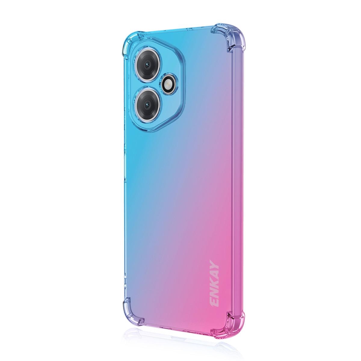 

Для Honor 400 5G (Глобальный) Чехол из ТПУ ENKAY Утолщенный Четырехугольный Противоударный Чехол для Задней Панели Телефона Blue/Pink