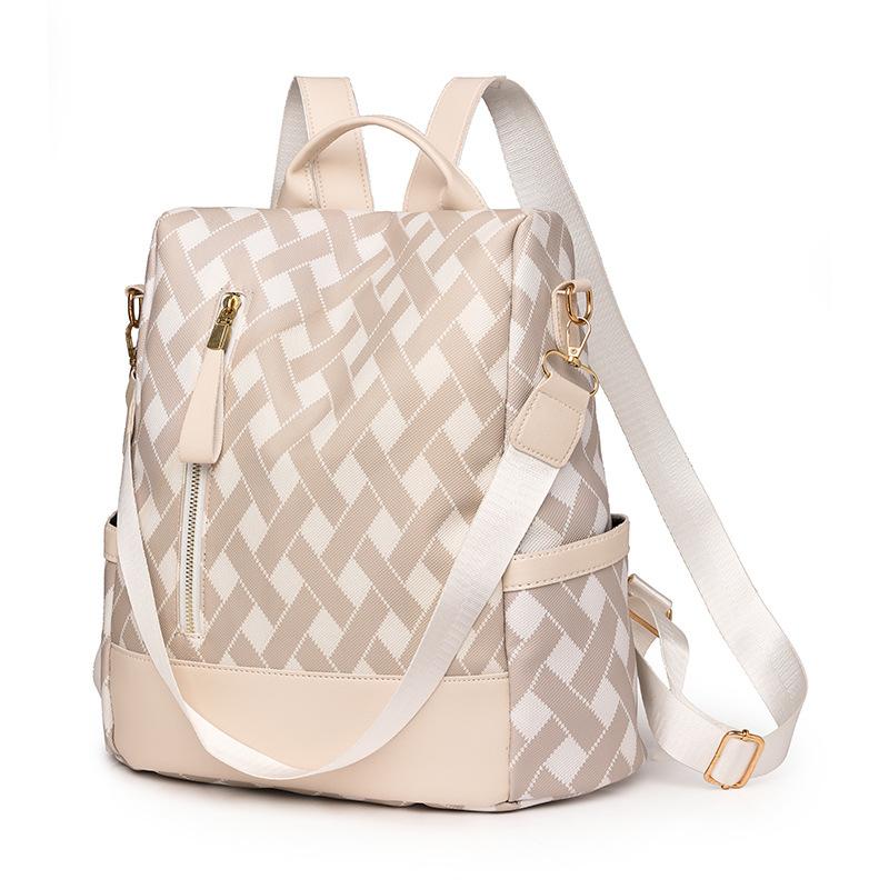 

Новый нейлоновый рюкзак для женщин большой вместимости, универсальный корейский вариант, студенческий стиль, водонепроницаемый и легкий рюкзак с ромбовидной сеткой, защищенный от кражи