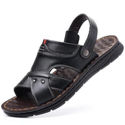 Fashion Leather Outdoor Soft Soled Sandals Men Big Size Fashion Casual Summer Beach Slippers Man 2024 Designer Sandalias Hombre Verano