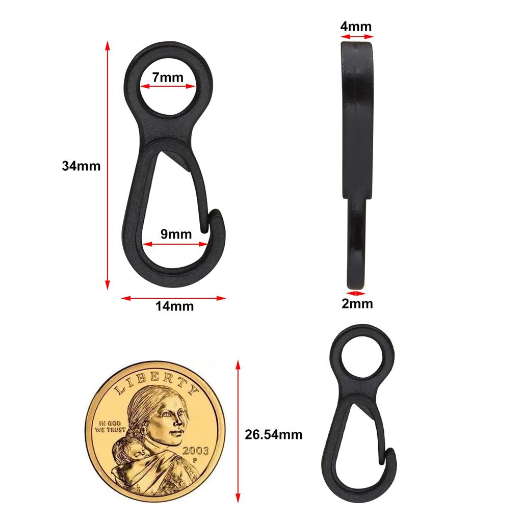 Ygmylandbb Mini Carabiner Clip Ultra Small Spring Snap Hook Plastic