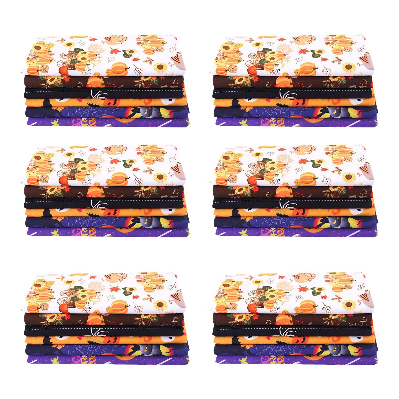 

Halloween Cotton Fabrics Kit Crafting Quilting Handcrafted Soft Pumpkin Printed