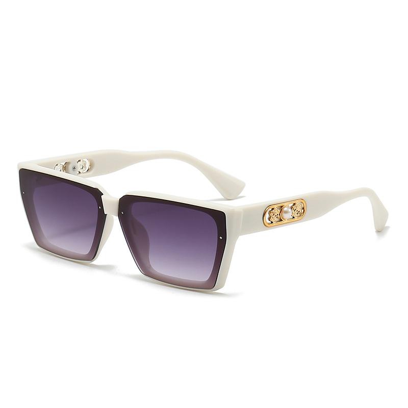 New retro large-frame sunglasses for women's advanced sense of UV protection, big face and thin trendy men's sunglasses