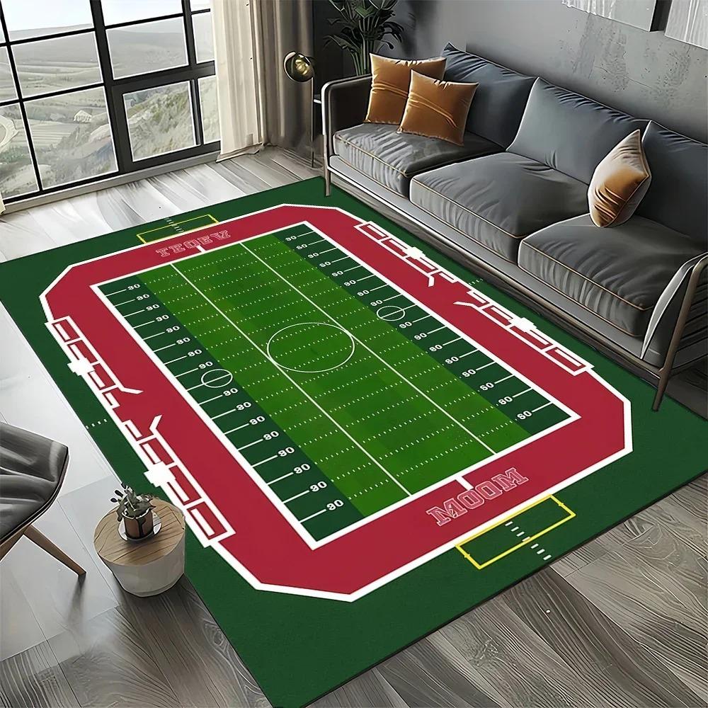 3D Soccer Football Sport Area Rug,Carpet Rug for Living Room Bedroom Sofa Doormat Kitchen Decoration Kid Play Non-slip Floor Mat