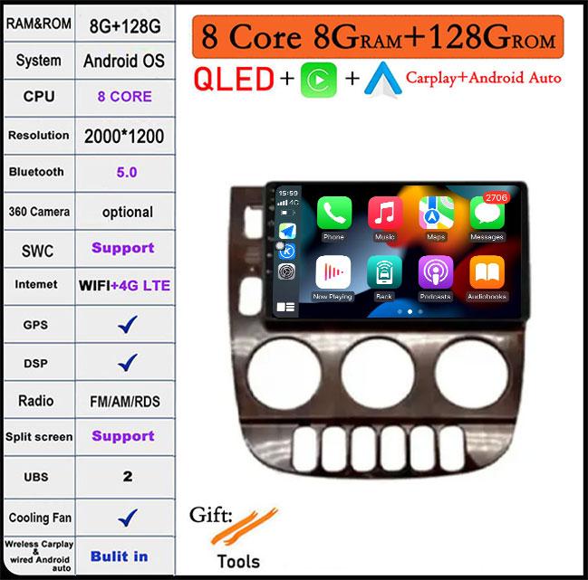 Android 14 For Mercedes Benz M-Class W163 ML1997 -2005 Car Radio Video Multimedia Player GPsNavigation Wireless Carplay