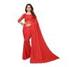 TreegoArt Fashion Women's Party Wear Floral Design Indian Saree Pearls Net Saree With Unstitched Blouse Piece