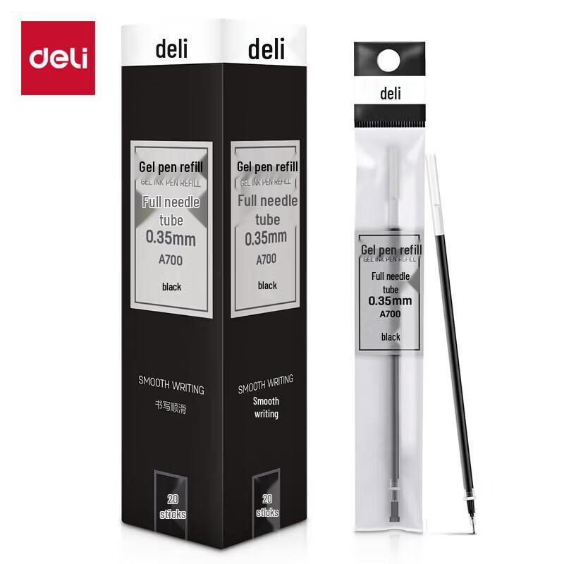 Deli 0.35mm Black Gel Pen Refills