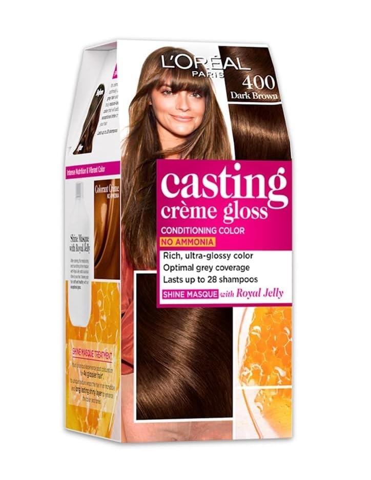 @ L Oreal Paris Casting Creme Gloss Темно-каштановый 400 87,5г+72мл Краска для волос Zr-3092-60%Скидка